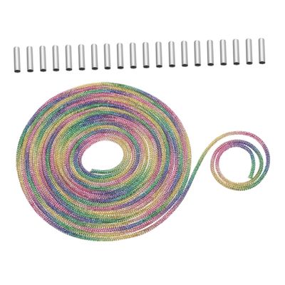 VILLCASE 1set Multi-functional Easy to Install Rhinestone Drawstrings for Sneakers and Projects Includes Lace Tips and Rope
