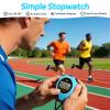FCXJTU Digital Simple Stopwatch Timer, No Bells, No Alarm, Simple Basic Operation, Silent, Clear Display, ON/Off, Large Display for Running Training Sports Kids Coaches Referees Teachers view 2