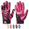 LYRX Professional Football Receiver Gloves with Optimal Silicone Palm Non-Slip Grip Control Ultra-Stick Sports Lightweight Glove and Precision Fit (Black-Pink Shine, Adult Large) view 1