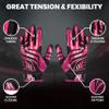 LYRX Professional Football Receiver Gloves with Optimal Silicone Palm Non-Slip Grip Control Ultra-Stick Sports Lightweight Glove and Precision Fit (Black-Pink Shine, Adult Large) view 2