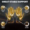 LYRX Professional Football Receiver Gloves with Optimal Silicone Palm Non-Slip Grip Control Ultra-Stick Sports Lightweight Glove and Precision Fit (Black-Gold Shine, Youth X-Small) view 3