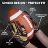 LYRX Professional Football Receiver Gloves with Optimal Silicone Palm Non-Slip Grip Control Ultra-Stick Sports Lightweight Glove and Precision Fit (Black-Gold Shine, Youth X-Small) view 4