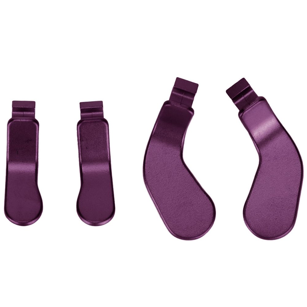 4 pcs Metal Stainless Steel Paddles, Controller Paddles for xb0x 1 Elite Series 2, Replacement Parts Video Games Accessories Kits Interchangeable Hair flip Flop Locks for xb0x 1 Elite (Purple)