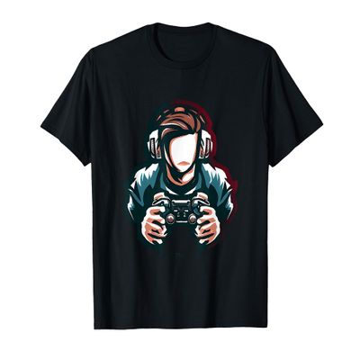 ONLINE GAMING ESPORTS GREAT HAIR GAMER PAD AND HEADSET T-Shirt