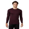 32 Degrees Men's Lightweight Baselayer Crew Top | Form Fitting | Long Sleeve| 4-Way Stretch | Thermal, Burgundy, Large view 1