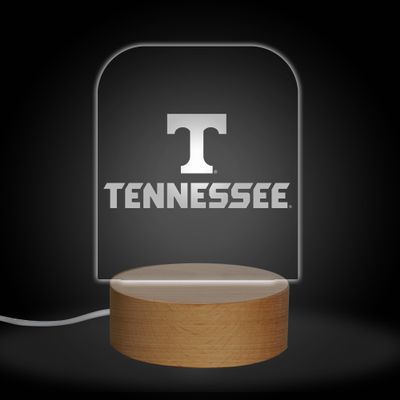 Rico Industries NCAA Tennessee Volunteers Team Logo LED Desk Light Up Sign, 7 Color Changing LED Night Light, Wood Base with USB Cord Included, Ideal for Home and Desktop Decoration