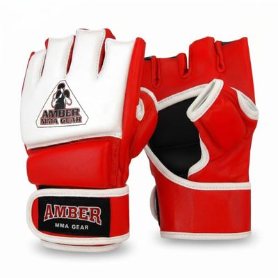 Premium Leather MMA Amateur Competition Gloves: Durable, Stylish Gear for Versatile Usage in Training and Competition, Red X-Large