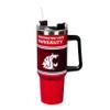 Evergreen NCAA Washington State University Stainless Steel Tumbler with Handle and Straw, 40oz Double Wall Insulated Cup with Lid, BPA-Free Water Bottle, Officially College Travel Mug for Coffee, Tea view 1