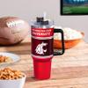 Evergreen NCAA Washington State University Stainless Steel Tumbler with Handle and Straw, 40oz Double Wall Insulated Cup with Lid, BPA-Free Water Bottle, Officially College Travel Mug for Coffee, Tea view 2