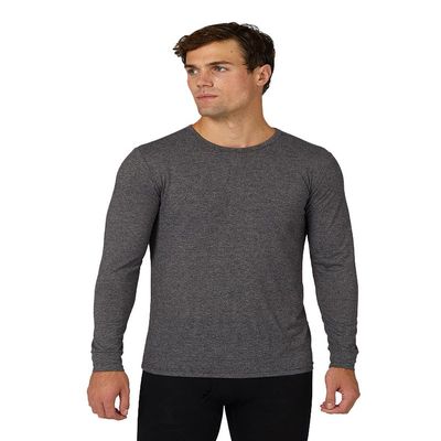 32 Degrees Men's Lightweight Baselayer Crew Top | Form Fitting | Long Sleeve| 4-Way Stretch | Thermal, Charcoal Heather, XX-Large
