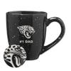 Rico Industries NFL Football Jacksonville Jaguars #1Dad 16 oz Team Color Laser Engraved Speckled Ceramic Coffee Mug view 1