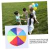 GOOHOCHY Kids Rainbow Parachute Umbrella 78 Inch Waterproof Outdoor Group Play Toy for Early Education Birthday Parties and Cooperative Exercise view 3