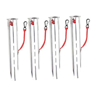 GOOHOCHY 4pcs Aluminum U-Shaped Tent Stakes for Snowfield Heavy Duty Pegs for Camping Hiking Outdoor Use Silver Color for Enhanced Durability and Extra Holding Power