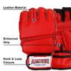 Premium Grappling Gloves for MMA Leather, Enhanced Grip, Excellent Wrist Support, Breathable Comfort - Ideal for Grappling and Clinch Fighting - Red X-Large view 3