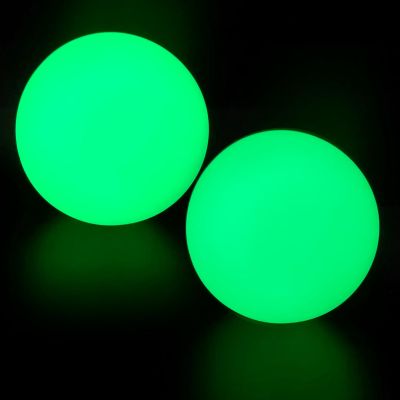 DONZWIYES Street Hockey Balls Glow in The Dark Sports Balls for Indoor Outdoor Road Roller and Field Hockey Games(2 PCS 2.56 Inches)