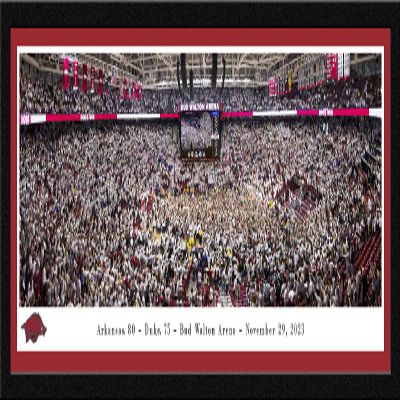 Arkansas Basketball, Storming-the-Court - 41.5x15-inch Single Mat, Select Framed Picture by Blakeway Panoramas