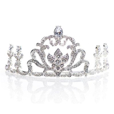 Silver Metal Rowan Rhinestone Tiara- 2 1/2 Inch