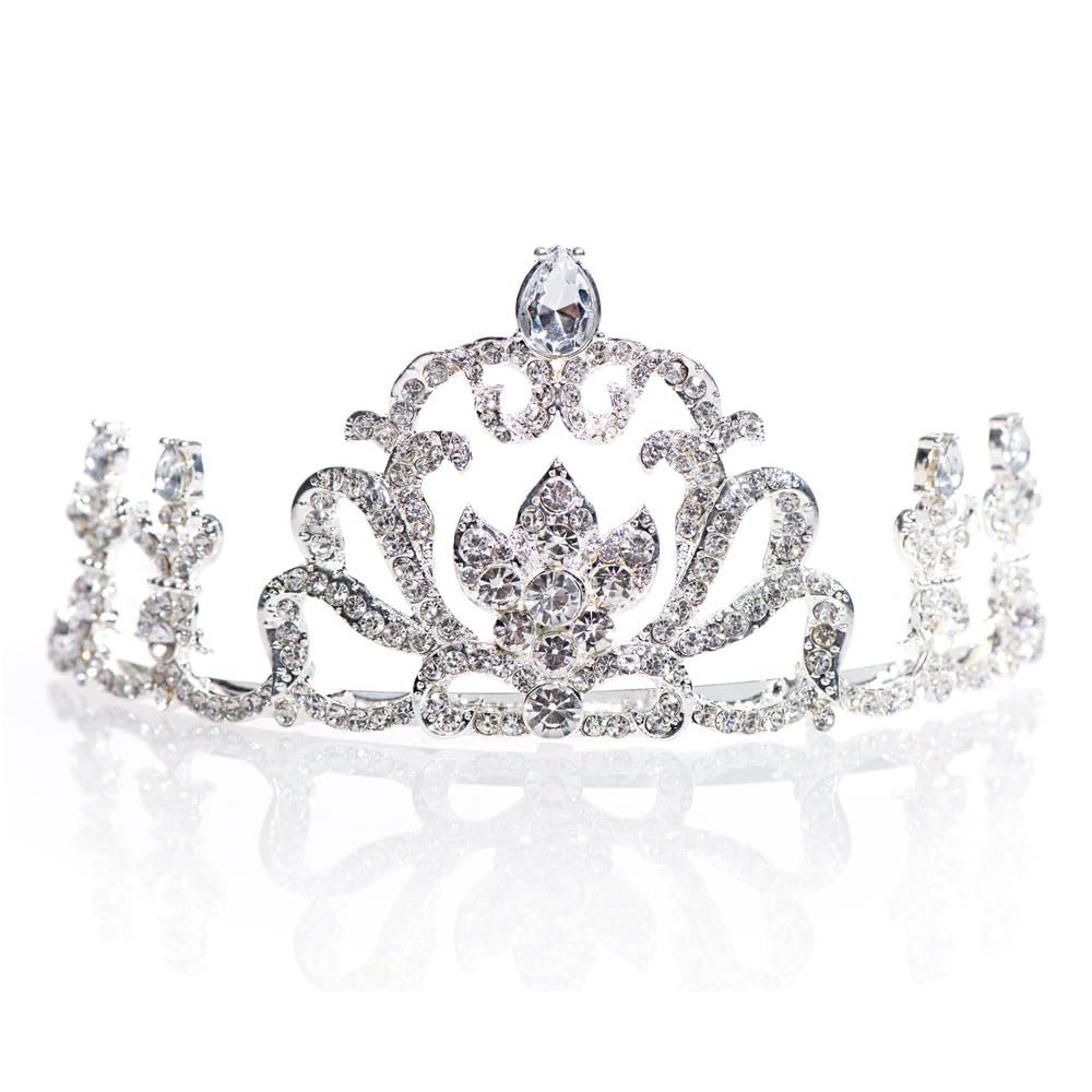 Silver Metal Rowan Rhinestone Tiara- 2 1/2 Inch