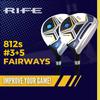 Senior Mens Rife Golf 812s New Straight FACE #3 +#5 Fairway Metal Wood Clubs Set Right Handed Senior Flex with Mens Senior Size Black Pro Velvet Grips Fairway Wood Set + Headcovers view 2
