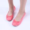 Adult Leather Ballet Shoes for Women Portable Foldable Dance Flat Shoes Women's Ballerina Slippers (Hot Pink, 7.5) view 3