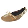 Adult Leather Ballet Shoes for Women Portable Foldable Dance Flat Shoes Women's Ballerina Slippers Formal (Gold, 9.5) view 1