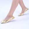 Adult Leather Ballet Shoes for Women Portable Foldable Dance Flat Shoes Women's Ballerina Slippers Formal (Gold, 9.5) view 4