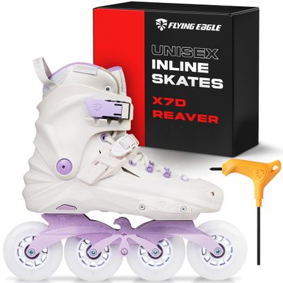 Flying Eagle X7D Reaver - Adult Inline Skates Women, Inline Roller Skate Outdoor, Urban Adults Roller Skates, Freeskates, Skater Shoes for Urban Skating - White, Women's Size: 6.5 US / 37 EU