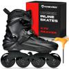 Flying Eagle X7F Reaver Adult Inline Skates Urban Professional, Roller Skate Adults, Outdoor Inline Roller Skates Shoes, in line Speed Rollerblading Skating Shoes - Black, Men's Size: 7 US / 39 EU view 1