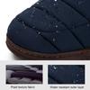 LongBay Men's Outdoor Slippers Two Tone Warm Memory Foam Slip On Indoor House Shoes bedroom Loafers Navy Blue, 14 view 3