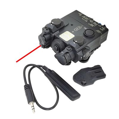 Plastic PEQ/DL-A Box Visable Laser Sight,with IR Laser+Red/Green/Blue Laser Sight+IR Laser Night Vision Constant/Momentary Modes Flashlight,with Pressure Switch,for 20mm Rail (Red Laser BK)