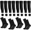Cuffbow 4 Set Men's Grip Soccer Socks Anti Slip Pads Shin Guard Sleeves Shin Guard Straps for Football with Grip Pads(Black) view 1