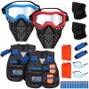 Motionchic 2 Sets Kids Tactical Vest Kit Tactical Mask for Boys Girls Face Protective Shooting Game Party Series view 1