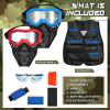 Motionchic 2 Sets Kids Tactical Vest Kit Tactical Mask for Boys Girls Face Protective Shooting Game Party Series view 2