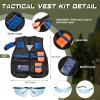 Motionchic 2 Sets Kids Tactical Vest Kit Tactical Mask for Boys Girls Face Protective Shooting Game Party Series view 3