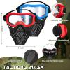 Motionchic 2 Sets Kids Tactical Vest Kit Tactical Mask for Boys Girls Face Protective Shooting Game Party Series view 4