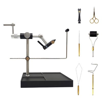 Almencla Fly Tying Tools Set Fly Tying Vise and Pedestal 360 Rotation Adjustable Fly Making Tool Fly Fishing