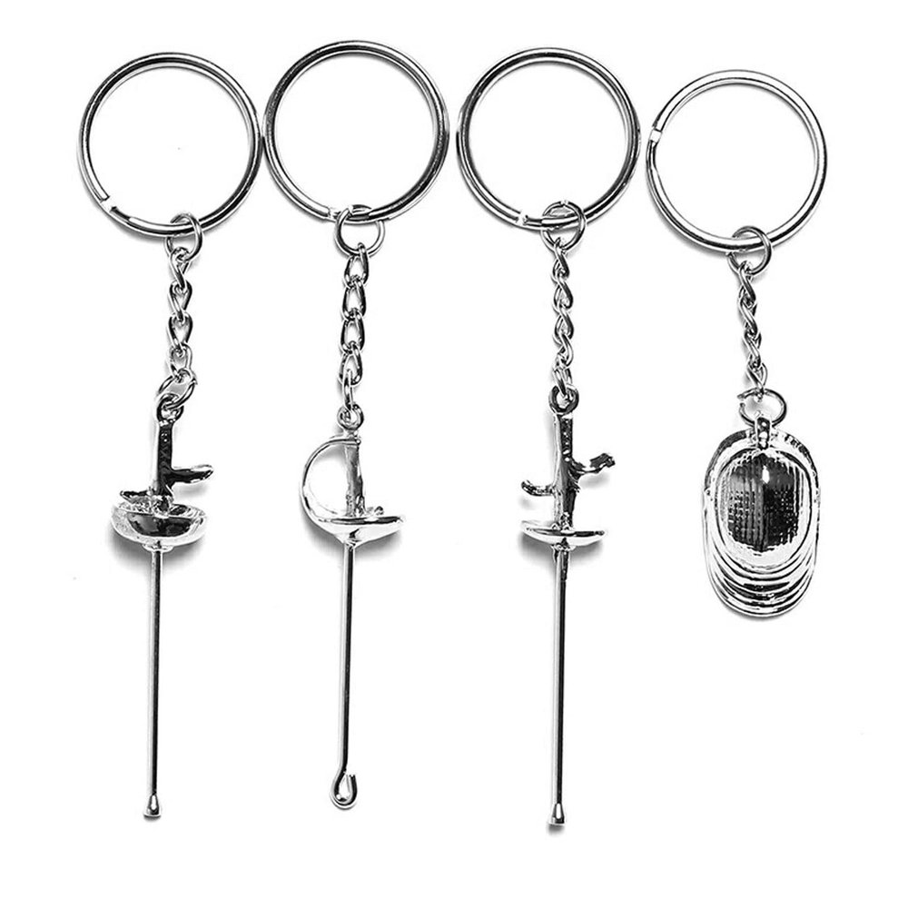 HALFS Fencing Keychain Fencing Pendant Fencing Accessories Fencing Equipment As Gifts for Fencing Enthusiasts (Thickness : Silver, Size : One size)