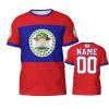 Custom Name Number Belize Flag Emblem Men's Patriotic T Shirt 3D Tops Sport Soccer Shirts view 1