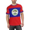 Custom Name Number Belize Flag Emblem Men's Patriotic T Shirt 3D Tops Sport Soccer Shirts view 2