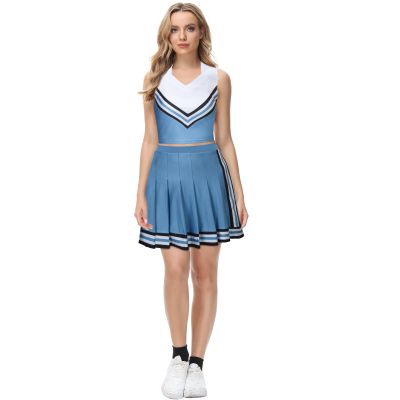 FOGHORN Women Cheerleader Costume Olivia Cheerleading Outfit Top Skirt Halloween Costume (Large)