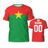Custom Name Number Burkina Faso Flag Emblem Men's Patriotic T Shirt 3D Tops Sport Soccer Shirts view 1
