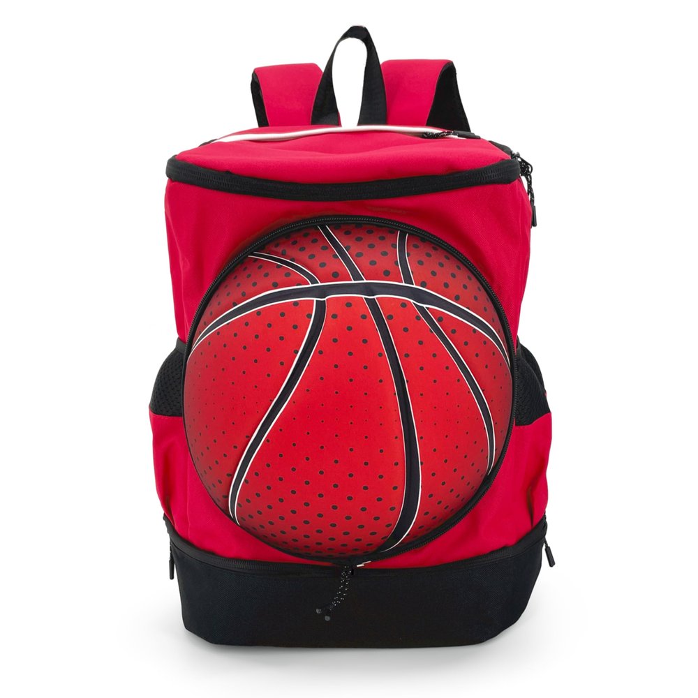Jaegvida Lightweight Soccer Ball Backpack Soccer Bag with Ball Compartment (Red)
