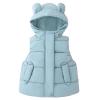 1-6T Todder Baby Girl Boy Ear Hooded Vest Jacket Coat Hoodie Waistcoat Warm Autumn Winter Outwear Zipper Pockets (Green,5-6 Years,5 Years,6 Years) view 1