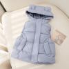 1-6T Todder Baby Girl Boy Ear Hooded Vest Jacket Coat Hoodie Waistcoat Warm Autumn Winter Outwear Zipper Pockets (Gray,18-24 Months,18 Months,24 Months) view 2