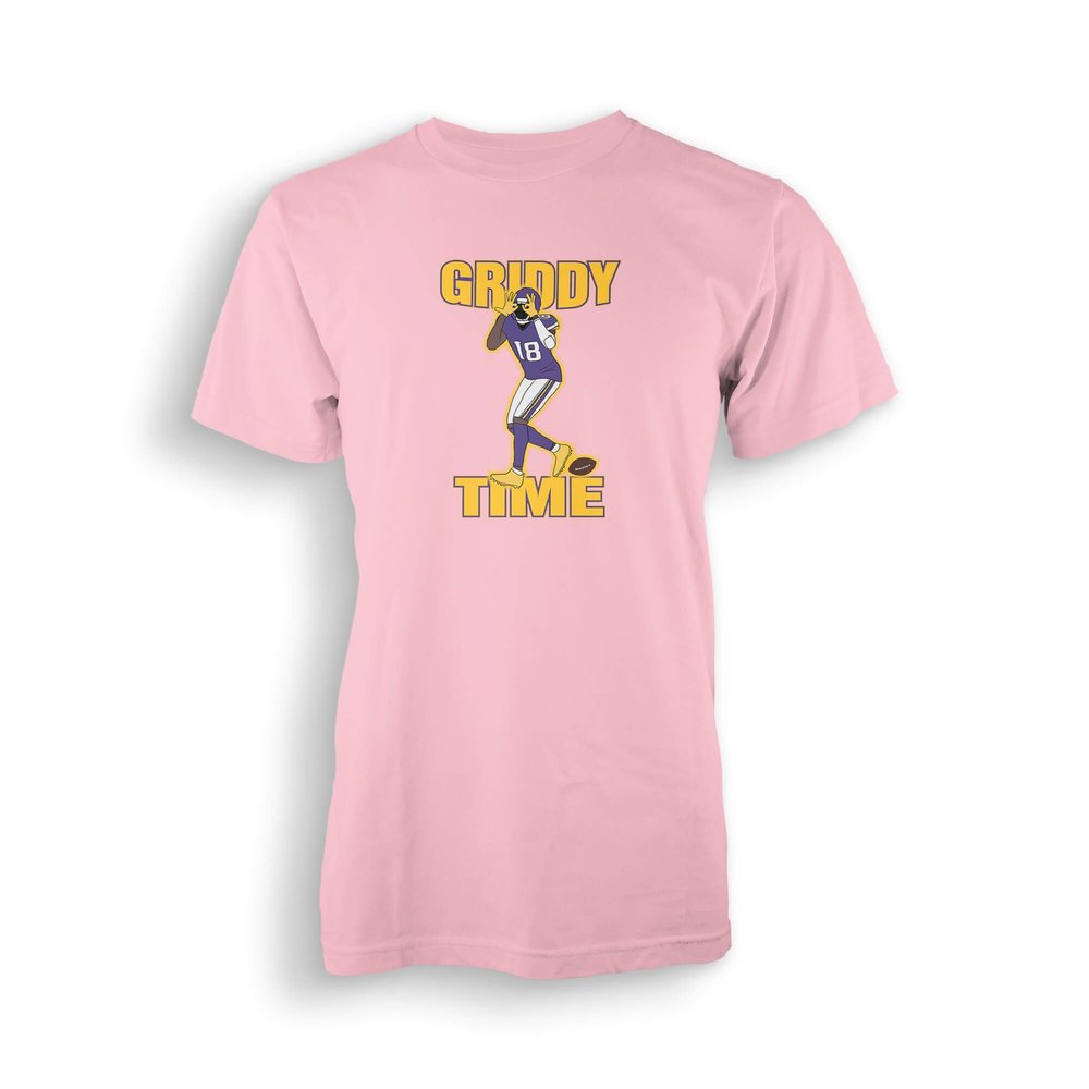 Jefferson Griddy T-Shirt Youth Kids Justin Minnesota Medium 10-12 Pink