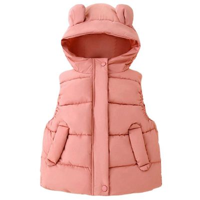 1-6T Todder Baby Girl Boy Ear Hooded Vest Jacket Coat Hoodie Waistcoat Warm Autumn Winter Outwear Zipper Pockets (Brick Red,2-3 Years,2 Years,3 Years)