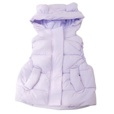 1-6T Todder Baby Girl Boy Ear Hooded Vest Jacket Coat Hoodie Waistcoat Warm Autumn Winter Outwear Zipper Pockets (Light Purple,2-3 Years,2 Years,3 Years)