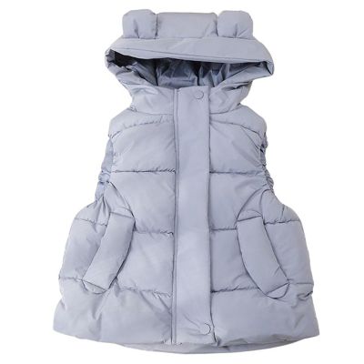1-6T Todder Baby Girl Boy Ear Hooded Vest Jacket Coat Hoodie Waistcoat Warm Autumn Winter Outwear Zipper Pockets (Gray,2-3 Years,2 Years,3 Years)