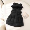 1-6T Todder Baby Girl Boy Ear Hooded Vest Jacket Coat Hoodie Waistcoat Warm Autumn Winter Outwear Zipper Pockets (Black,5-6 Years,5 Years,6 Years) view 2
