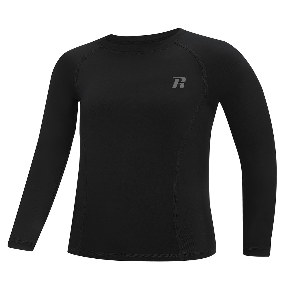 Runhit Boys Compression Shirt Kids Black Long Sleeve Athletic Undershirt Youth Quick Dry Base Layer for Football Baseball